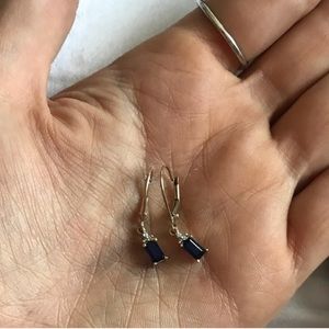 10k gold sapphire/diamond earring